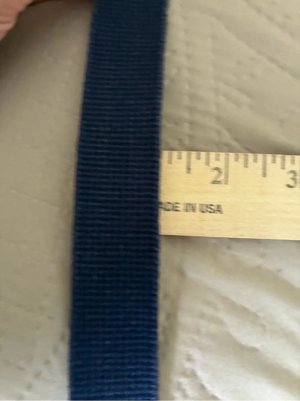 Coach Belt Navy Blue Linen Leather Brass Buckle Sz 42 Surcingle Style 3811